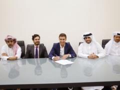 Gaby signed a two-year contract with Al-Sadd and became a team mate Xavi