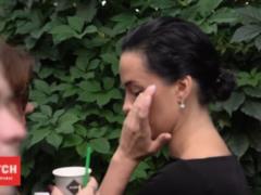 In black and with tear-stained eyes: Astafieva supported the action of animal protectionists