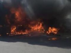 Vegetable pavilions burned in the central market in Kharkov
