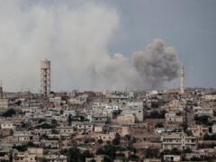 On the eve of the  mop-up , Russia resumed air strikes on Idlibu