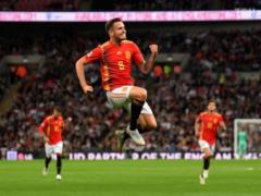 The League of nations. Team Spain in a strong-willed style won on the road to England