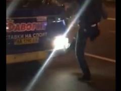 In Kiev, the driver got his revenge on the minibus that cut him