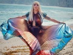 Skinny Lady Gaga starred topless in trendy gloss