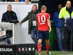 Robben received a red card for the first time in seven years