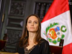 Restrained Angelina Jolie in a dress with lace appeared for the first time in a long time at an official event