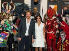 Pregnant Megan in a white mini dress with Prince Harry celebrated Halloween in a circle of orcs and zombies