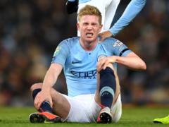 De Bruyne injured a knee in a match against Fulham