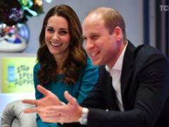 Kate Middleton in a bright turquoise dress and Prince William supported the children - victims of bullying
