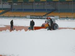UPL returns. Stadium "Alexandria" covered with snow