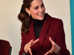 Restrained Kate Middleton in a short skirt and tail made an official solo out