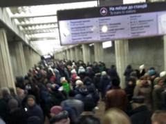 Фотофакт: Столпотворение на Холодногорско-Заводской линии Харьковского метро