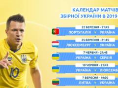 ФФУ обнародовала расписание сборной Украины на 2019 год