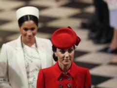 Яркая Кейт и нежная Меган с мужями вместе посетили службу в Вестминстере