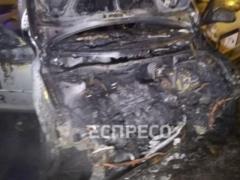 В Киеве столкнулись 2 такси и загорелись