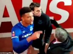 Everton players quarreled with Liverpool fans