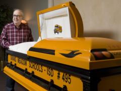 Minnesota school bus driver buried in coffin as bus