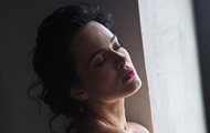 Dasha Astafieva in an erotic photo shoot posed without underwear