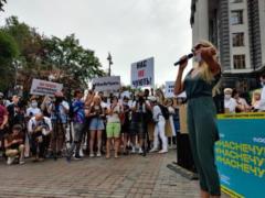 Оля Полякова под Кабмином устроила митинг с другими звездами