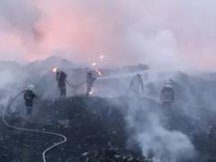 Под Полтавой горит свалка