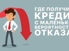 Где получить кредит с маленькой вероятностью отказа?