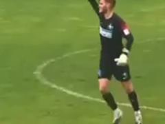 The goalkeeper scored a goal from his own half of the field: his opponent screwed up