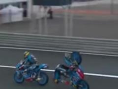 Eerie footage: a motorcycle racer landed on his head after colliding with a colleague at a speed of 225 km / h