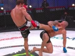 На грани дисквалификации: боец Bellator нокаутировал соперника скандальным ударом в голову