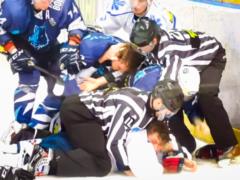 Mass skirmish on ice: how Ukrainian hockey players fought during the match