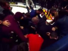 Ногами сверху в толпу: в Москве бойцы MMA устроили дикое побоище после поединка