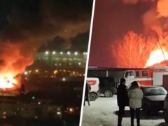 В Харьковской области горят около 1000 кв м цехов предприятия: тушить приехал пожарный поезд
