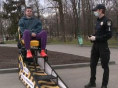 В центре Харькова полиция установила симулятор столкновений