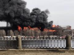 A large-scale fire broke out in the center of St. Petersburg