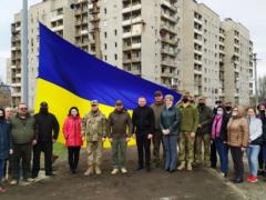 In Avdeevka, at the entrance from the occupied Donetsk, the flag of Ukraine was installed