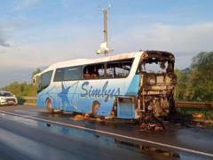 Во Львовской области загорелся рейсовый автобус с 20 пассажирами в салоне