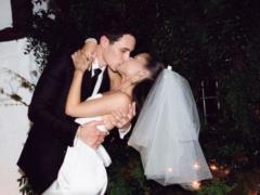 Ariana Grande bombarded the Network with pictures from her secret wedding