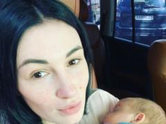 Anastasia Prikhodko, with horns on her head, topless, showed that she was a year old with her breasts