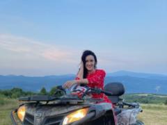 Solomiya Vitvitskaya rode an ATV with her friends in the Carpathians