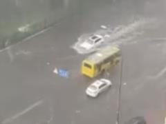 A powerful downpour swept across Kiev