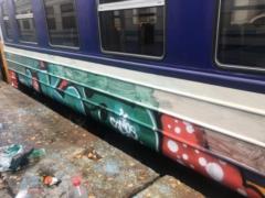 В Харькове вандалы разукрасили модернизированную электричку