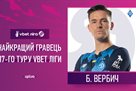 Вербич — лучший игрок 17-го тура УПЛ