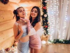 Anna Trincher and Jerry Heil in mini dresses sang Irina Bilyk s winter hit