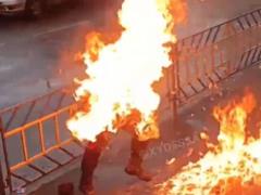Под Одессой мужчина совершил самоподжог перед отделом полиции