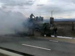 В оккупированном Крыму сгорел российский бронетранспортер