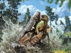 Ученые нашли ископаемого крокодила, который съел динозавра
