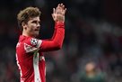 Griezmann plays the first half of the match against Manchester United