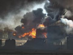 In the Kiev region, as a result of enemy shelling, a fire broke out at an oil depot