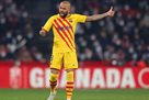 Dani Alves plays the first half against Sevilla