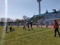 Football was played for the first time at the Desny stadium in Chernihiv bombed by the occupiers