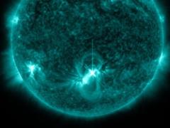 The Solar Dynamics Observatory took a picture of a powerful flare on the Sun