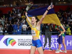 Maguchyh, along with other Ukrainian athletes, sang  